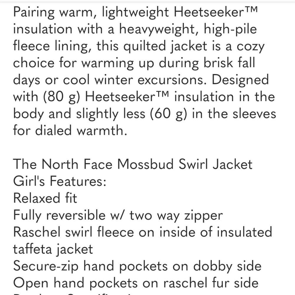 NORTH FACE Black Puffer Jacket Reversible High Pile Fleece Girls 14 16 Women S - Picture 4 of 12